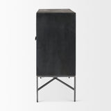 Hogarth Dark Brown/Black/Silver 2 Door Dark Accent Cabinet - Ornate Home