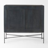 Hogarth Dark Brown/Black/Silver 2 Door Dark Accent Cabinet - Ornate Home