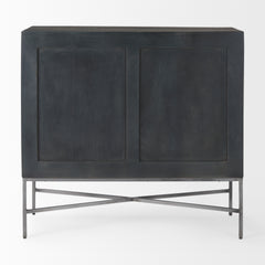 Hogarth Dark Brown/Black/Silver 2 Door Dark Accent Cabinet - Ornate Home