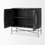 Hogarth Dark Brown/Black/Silver 2 Door Dark Accent Cabinet - Ornate Home