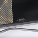 Hogarth Dark Brown/Black/Silver 2 Door Dark Accent Cabinet - Ornate Home