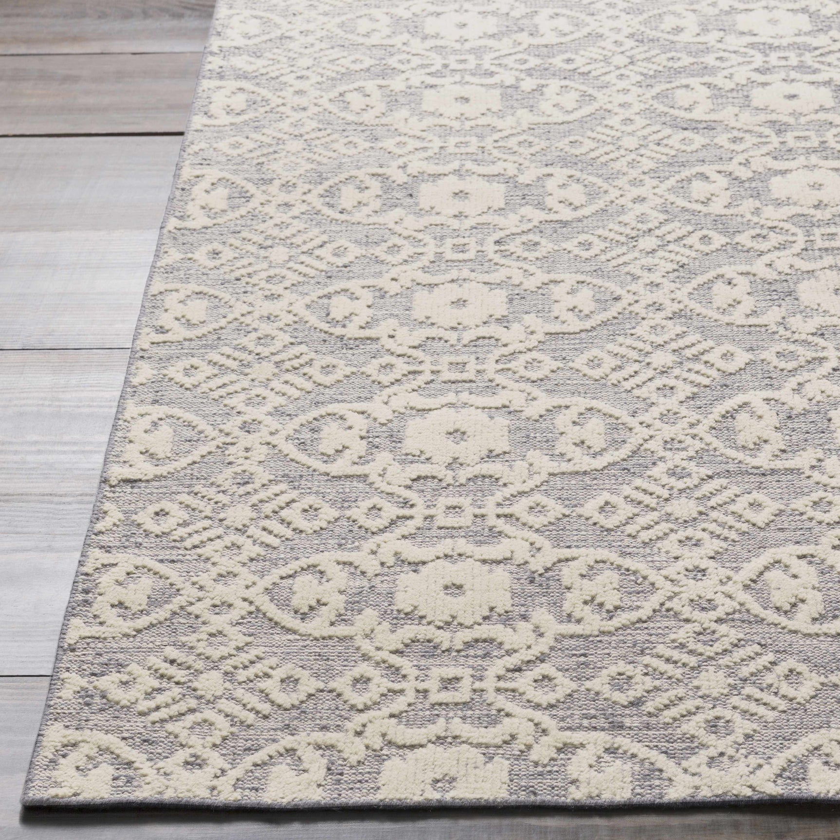 Hoisington Ivory Patterned Wool Rug - Clearance - Ornate Home