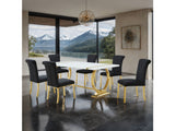 Holbaek Gold/Black 5 Pc. Dining Table Set - Ornate Home
