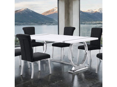 Holbaek Silver/White 80" Dining Table - Ornate Home