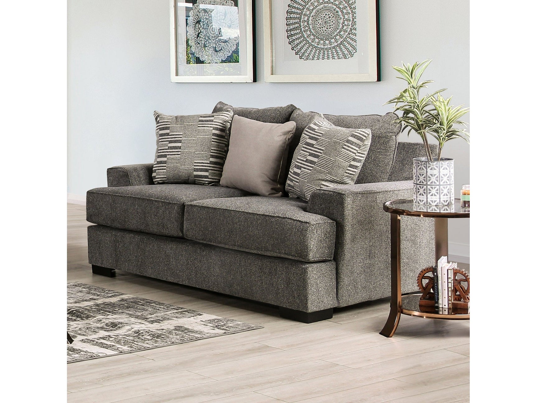 Holborn Gray Loveseat - Ornate Home