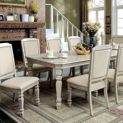 Holcroft Antique White & Ivory Dining Room Set / 9pc - Ornate Home