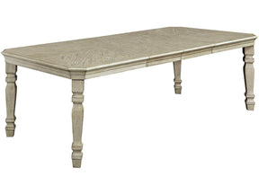 Holcroft Antique White & Ivory Dining Table w/ 2 x 18" Leaves - Ornate Home