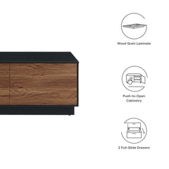 Holden Black/Walnut 36" Coffee Table - Ornate Home