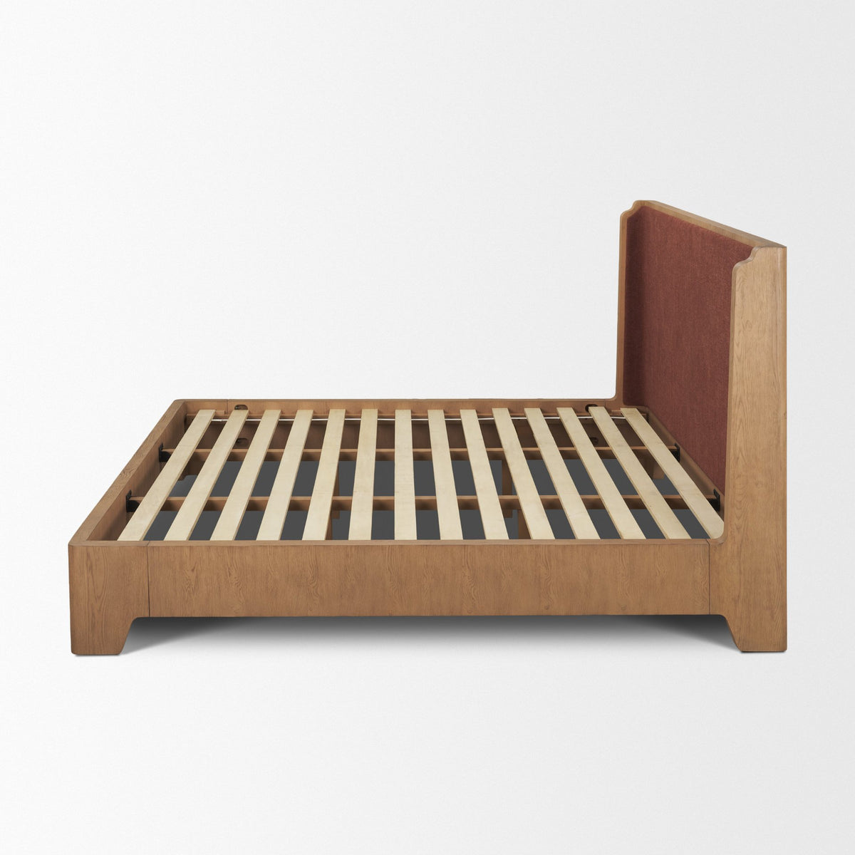 Holden Burgundy King Upholstered Bedframe - Ornate Home