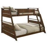 Holden Walnut Wood Veneer Twin Over Full Bunk Bed - Ornate Home