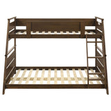 Holden Walnut Wood Veneer Twin Over Full Bunk Bed - Ornate Home