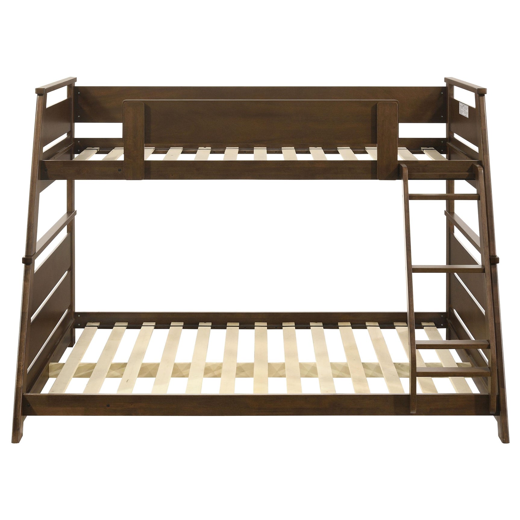 Holden Walnut Wood Veneer Twin Over Full Bunk Bed - Ornate Home