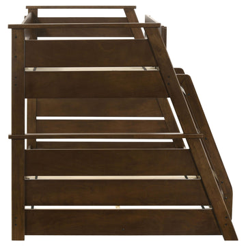 Holden Walnut Wood Veneer Twin Over Full Bunk Bed - Ornate Home