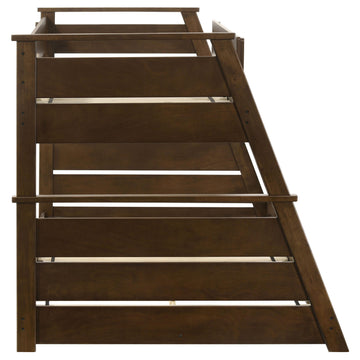Holden Walnut Wood Veneer Twin Over Full Bunk Bed - Ornate Home