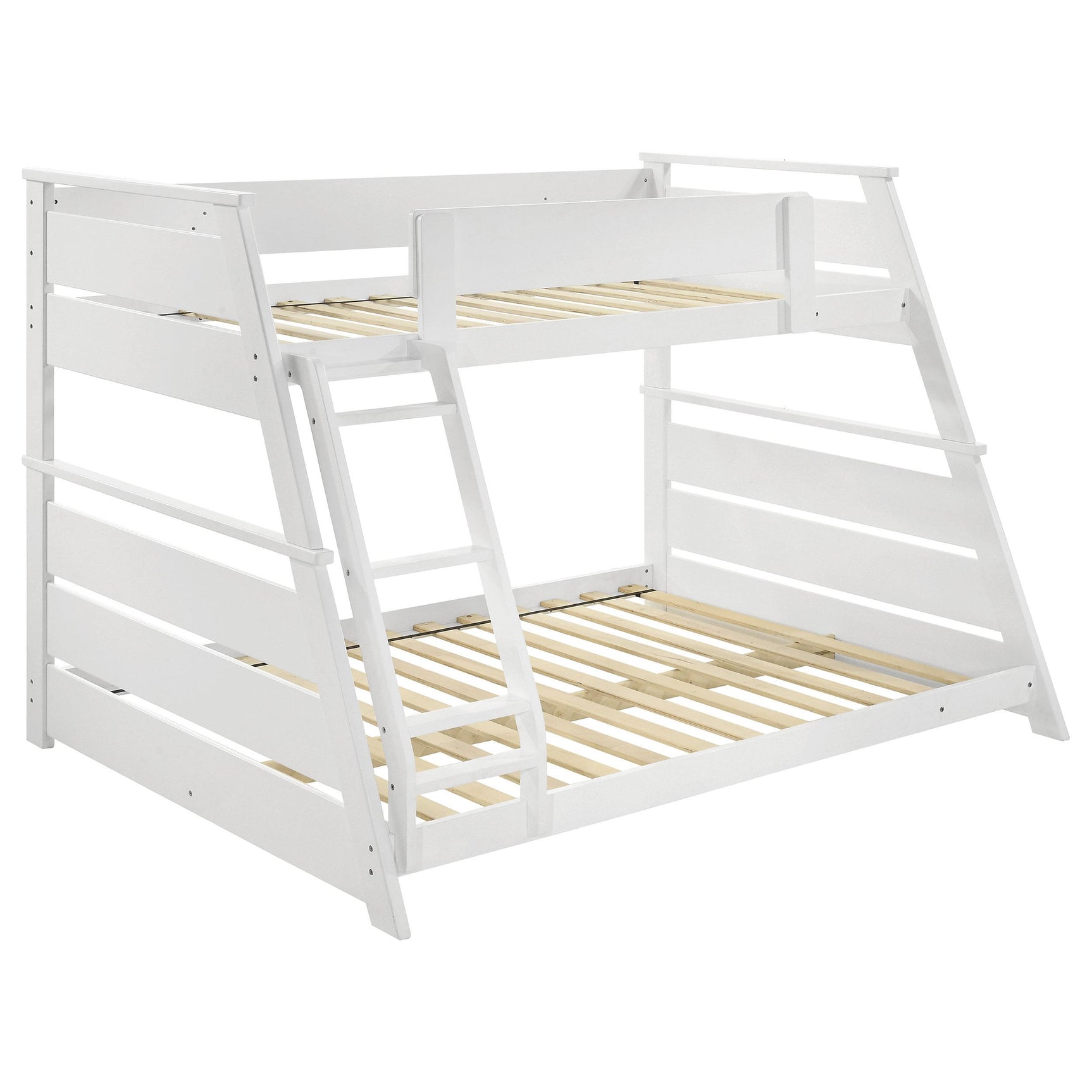 Holden White Wood Veneer Twin Over Full Bunk Bed - Ornate Home