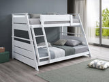 Holden White Wood Veneer Twin Over Full Bunk Bed - Ornate Home