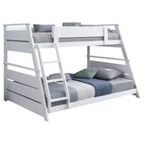 Holden White Wood Veneer Twin Over Full Bunk Bed - Ornate Home