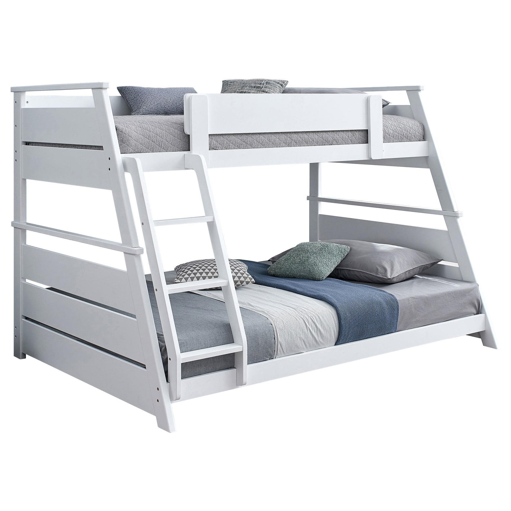 Holden White Wood Veneer Twin Over Full Bunk Bed - Ornate Home