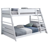 Holden White Wood Veneer Twin Over Full Bunk Bed - Ornate Home