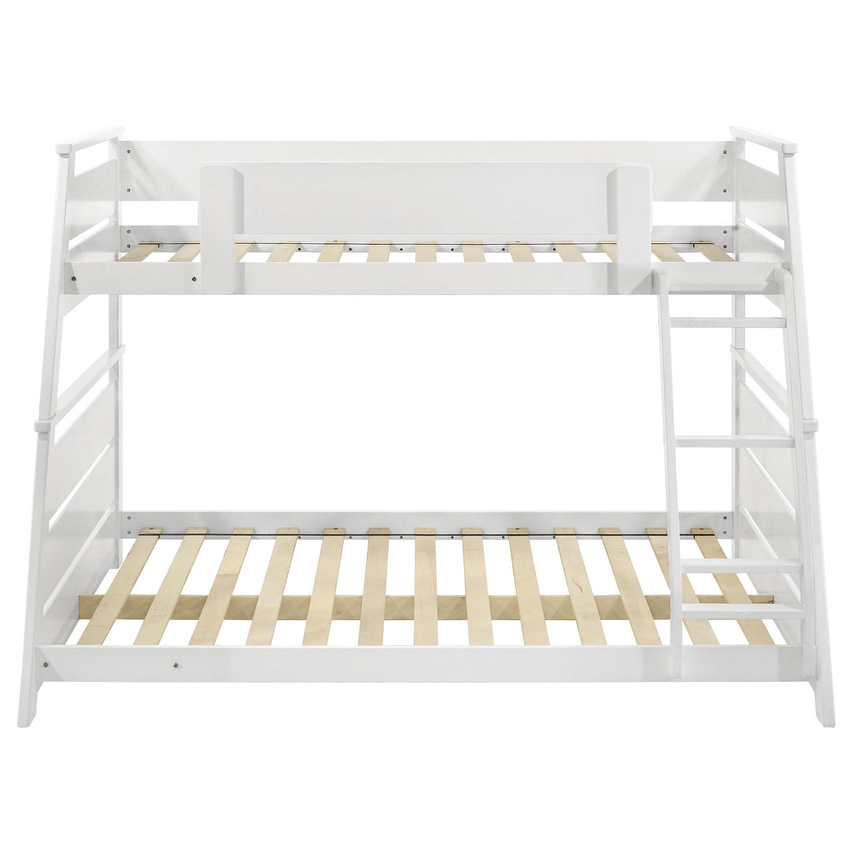 Holden White Wood Veneer Twin Over Full Bunk Bed - Ornate Home