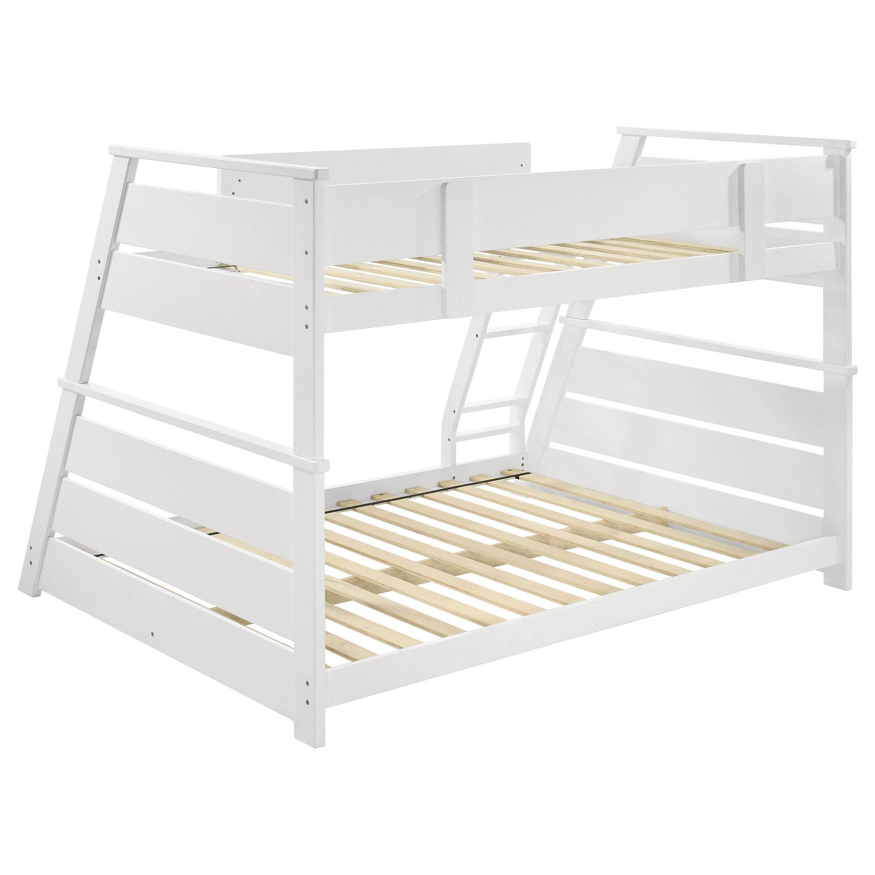 Holden White Wood Veneer Twin Over Full Bunk Bed - Ornate Home