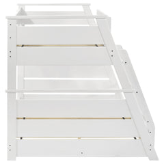 Holden White Wood Veneer Twin Over Full Bunk Bed - Ornate Home