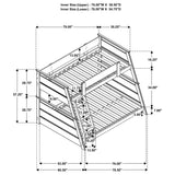 Holden White Wood Veneer Twin Over Full Bunk Bed - Ornate Home