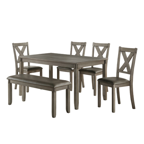 Holders Gray 6-Piece Pack Dinette Set - Ornate Home