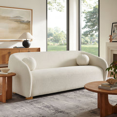 Holland Cream 85" Chenille Fabric Sofa - Ornate Home