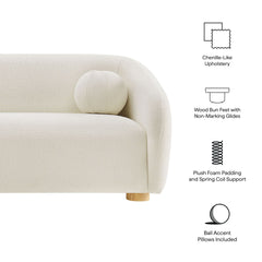 Holland Cream 85" Chenille Fabric Sofa - Ornate Home