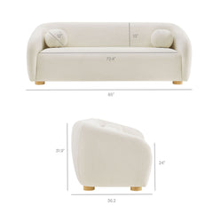 Holland Cream 85" Chenille Fabric Sofa - Ornate Home