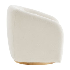 Holland Cream Swivel Chenille Fabric Armchair - Ornate Home