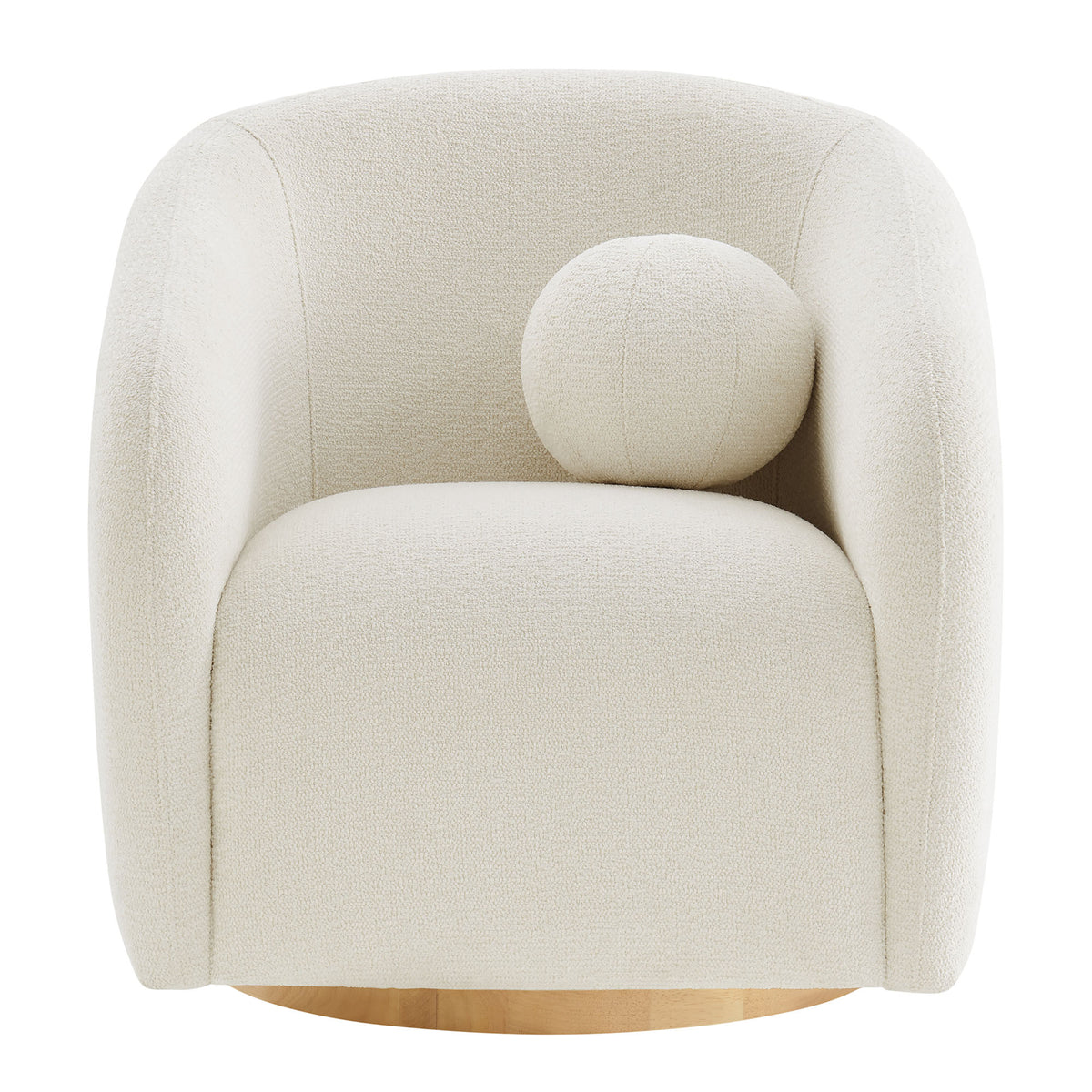 Holland Cream Swivel Chenille Fabric Armchair - Ornate Home