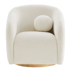 Holland Cream Swivel Chenille Fabric Armchair - Ornate Home