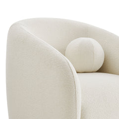 Holland Cream Swivel Chenille Fabric Armchair - Ornate Home
