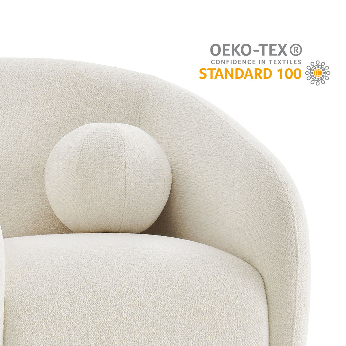 Holland Cream Swivel Chenille Fabric Armchair - Ornate Home
