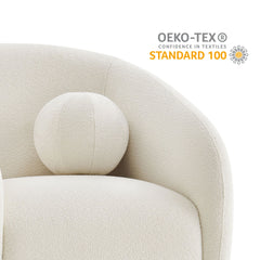 Holland Cream Swivel Chenille Fabric Armchair - Ornate Home