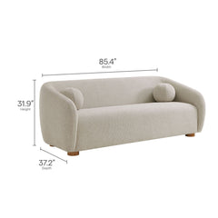 Holland Dove Gray 85" Chenille Fabric Sofa - Ornate Home