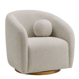 Holland Dove Gray Swivel Chenille Fabric Armchair - Ornate Home
