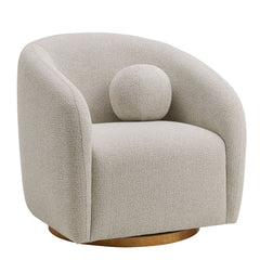 Holland Dove Gray Swivel Chenille Fabric Armchair - Ornate Home