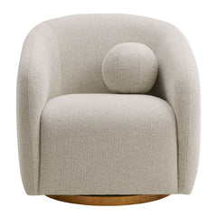 Holland Dove Gray Swivel Chenille Fabric Armchair - Ornate Home
