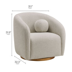Holland Dove Gray Swivel Chenille Fabric Armchair - Ornate Home