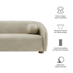 Holland Mineral 85" Vegan Leather Sofa - Ornate Home