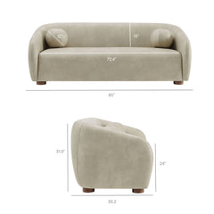 Holland Mineral 85" Vegan Leather Sofa - Ornate Home