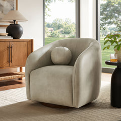 Holland Mineral Swivel Vegan Leather Armchair - Ornate Home