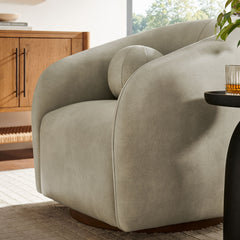 Holland Mineral Swivel Vegan Leather Armchair - Ornate Home