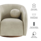 Holland Mineral Swivel Vegan Leather Armchair - Ornate Home