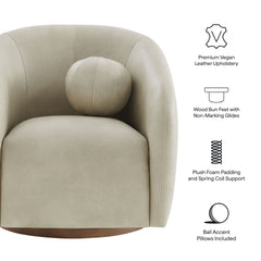 Holland Mineral Swivel Vegan Leather Armchair - Ornate Home