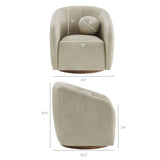 Holland Mineral Swivel Vegan Leather Armchair - Ornate Home