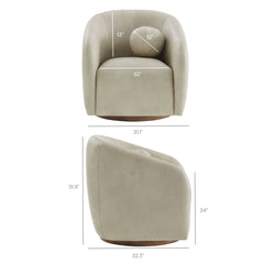 Holland Mineral Swivel Vegan Leather Armchair - Ornate Home